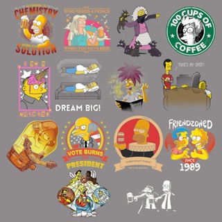 แผ่นสติกเกอร์รีดร้อน ลาย The Simpsons DIY สําหรับตกแต่งเสื้อผ้า