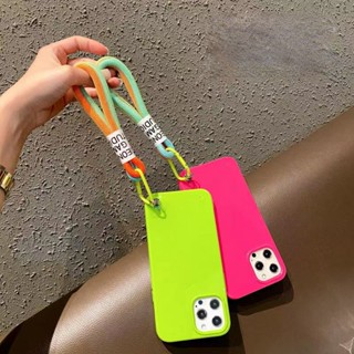 เคสโทรศัพท์มือถือ สีนีออนเรืองแสง หรูหรา พร้อมสายคล้องมือ สําหรับ Vivo Y17 Y3 Y20 Y30 Y52S Y31S Y93 Y97 Y85 Y5S Y7S Y19 S1 S10 PRO S5 S6 S7 S9 Y53S Y73S X30 X60 PRO