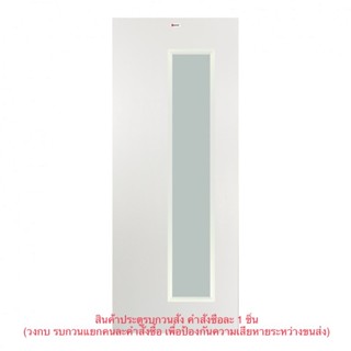 ประตู UPVC BUG05 80x200 สีขาว ไม่เจาะลูกบิด Bathic กระจกใส