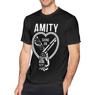 เสื้อตราหานคู่ - Amity Affliction ผู้ชายเสื้อยืดแฟชั่นผ้าฝ้ายลูกเรือคอแขนสั้น Tunics เสื้อยืดย้อนยุ