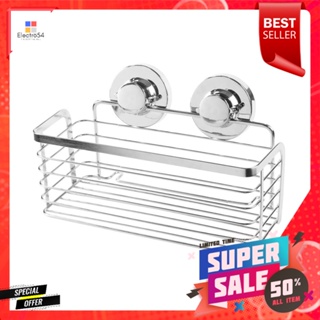 ตะกร้าสเตนเลสเหลี่ยม1ชั้นสุญญากาศKECH111KITCHEN RACK WITH SUCTION CUP KECH KECH111 STAINLESS STEEL