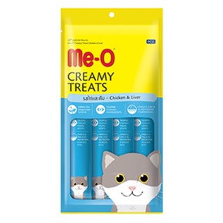 Me-O Creamy Treat ขนมแมว มีโอ 4x15g 3 ซอง รสไก่และตับ (Chicken and Liver)