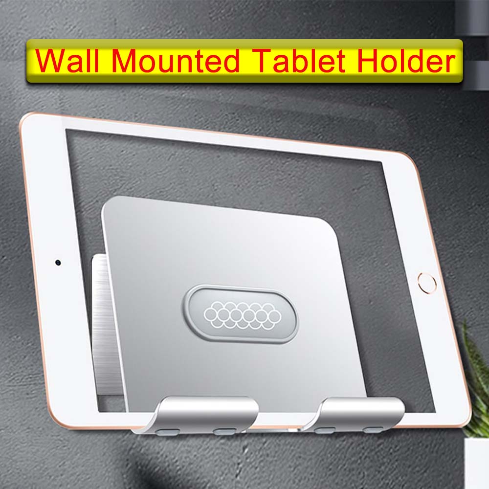 Aluminum Adjustable Wall Mount Phone Tablet Holder Stand Phone Wall Bracket for iPad for Kitchen Toi