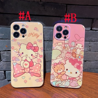 เคสซิลิโคน สำหรับ ไอโฟน iPhone 14 Pro Max 14 Plus 13 Pro Max 12 Pro Max 11 Pro Max X XR XS Max Cartoon Cute Hello Kitty เฮลโล คิตตี้ Bluray Design Silicone Case