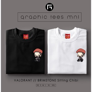 กราฟิก Tees MNL Valorant Brimstone นั่ง Chibi เสื้อเชิ้ตที่กําหนดเองเสื้อยืด Unisex สําหรับผู้ห OC^