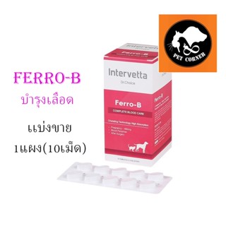 ใหม่ แบ่งขาย Dr Choice Ferro-B Intervetta บำรุงเลือด สุนัขและแมว แม่พันธุ์ ตั้งท้อง ให้นมลูก หลังผ่าตัด โลหิตจาง