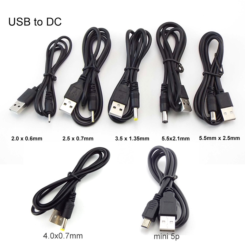 ปลั๊กแจ็คพาวเวอร์ซัพพลาย USB type A ตัวผู้ เป็น DC 5.5 2.1 2.5 2.0 3.5x1.35 4.0x1.7 มม. ตัวผู้ 5pin THH1