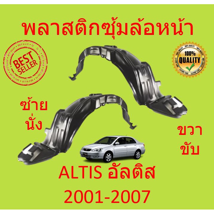 พลาสติกซุ้มล้อหน้า ALTIS 2001 2002 2003 2004 2005 2006 2007 ซุ้มล้อพลาสติก ซุ้มล้อหน้า พลาสติกซุ้มล้อ กิ๊ปล็อค