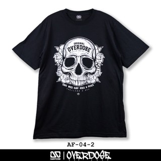 เสื้อขาว เสื้อยืดสีขาวผู้ชาย ลายน่ารักOverdose T-shirt เสื้อยืดคอกลม สีดำ รหัส AF-04-2(โอเวอโดส) Tee