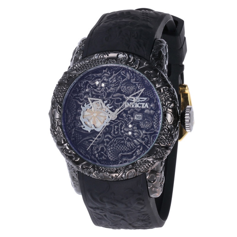 ใหม่ Invicta นาฬิกาข้อมือควอตซ์ สายยาง ลายมังกร สไตล์สปอร์ต หรูหรา สําหรับผู้ชาย 2023