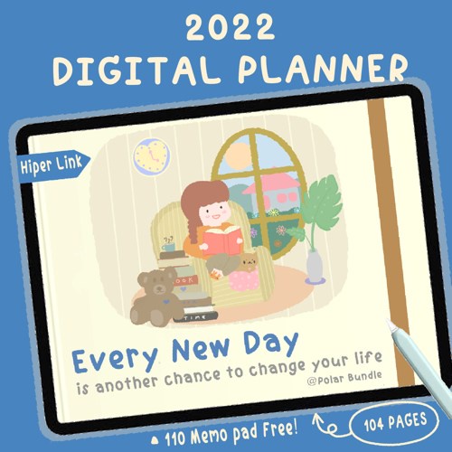 สมุดแพลนเนอร์ [2022 Digital Planner (Free Memo pad & Sticker)]