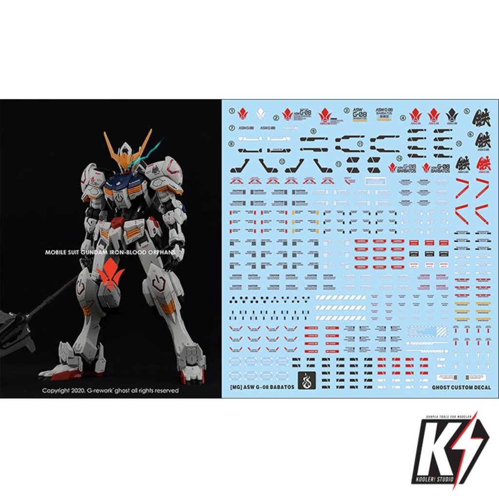 Waterdecal CG MG ASW G-08 Barbatos #ดีคอลน้ำสำหรับติดกันพลา กันดั้ม Gundam พลาสติกโมเดลต่างๆ