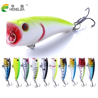 Hengjia 1PCS เหยื่อตกปลาประดิษฐ์ แบบแข็ง 6.5 ซม. 7 กรัม Topwater Popper Lure เหยื่อตกปลาคาร์พ เสียงแหลม