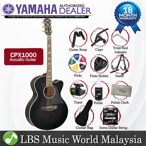 Yamaha CPX1000 41 กีตาร์ไฟฟ้าอะคูสติกขนาดกลางจัมโบ้ Solid Spruce พร้อมปิ๊กอัพ (CPX1000)