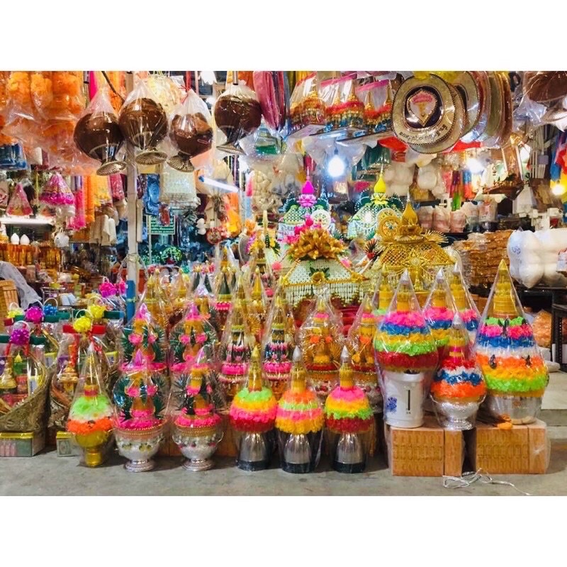 ถูกและดีที่สุด พานแว่นฟ้าสีทอง ใบใหญ่ อย่างหนา เกรด A (ประกอบสำเร็จพร้อมใช้งาน) ครอบไตร สีสวยมาก ทนทานงานคุณภาพ ส่งไว - รูปที่ 4