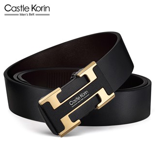 Castle Korin ใหม่ เข็มขัดหนังวัวแท้ อัตโนมัติ หัวเข็มขัดอัลลอย สําหรับผู้ชาย 01012