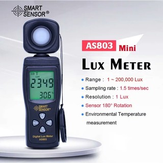 พร้อมส่ง เครื่องวัดความเข้มแสงดิจิทัล Digital Lux Meter SMART SENSOR AS803 เครื่องวัดแสง 0-200000 ลักซ์