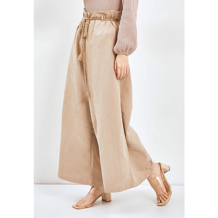Comed Wide Belted Culottes 813 (3 สี) - Basic Rami Pants Casual Culottes