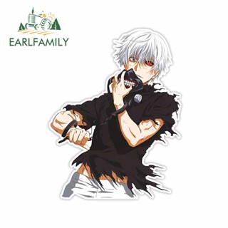 Earlfamily สติกเกอร์แฟชั่น กันน้ํา ลายอนิเมะ Tokyo Ghoul 13 ซม. สําหรับติดตกแต่งรถยนต์ รถจักรยานยนต์ รถตู้ RV JDM