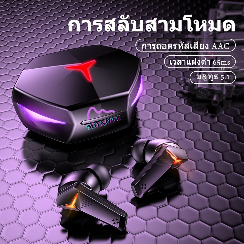 หูฟังบลูทูธ TWS T33 หูฟังไร้สายตัดเสียงรบกวนอัจฉริยะ บลูทูธ5.2 หูฟัง แสงไฟLEDพร้อมระบบสัมผัส รองรับฟ