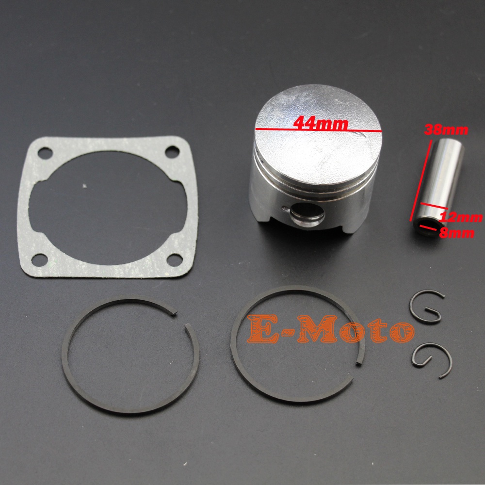 49cc Piston Kit Set Rings 44mm Gasket Pocket Mini Dirt Atv Quad Bike