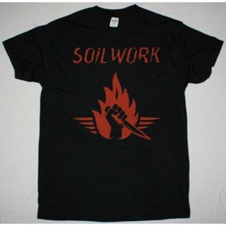 เสื้อยืดคอกลมผ้าฝ้ายพิมพ์ลาย Soilwork Stabbing The Drama In Flames Raunchy สีดําสําหรับผู้ชาย sale ผ้านุ่ม