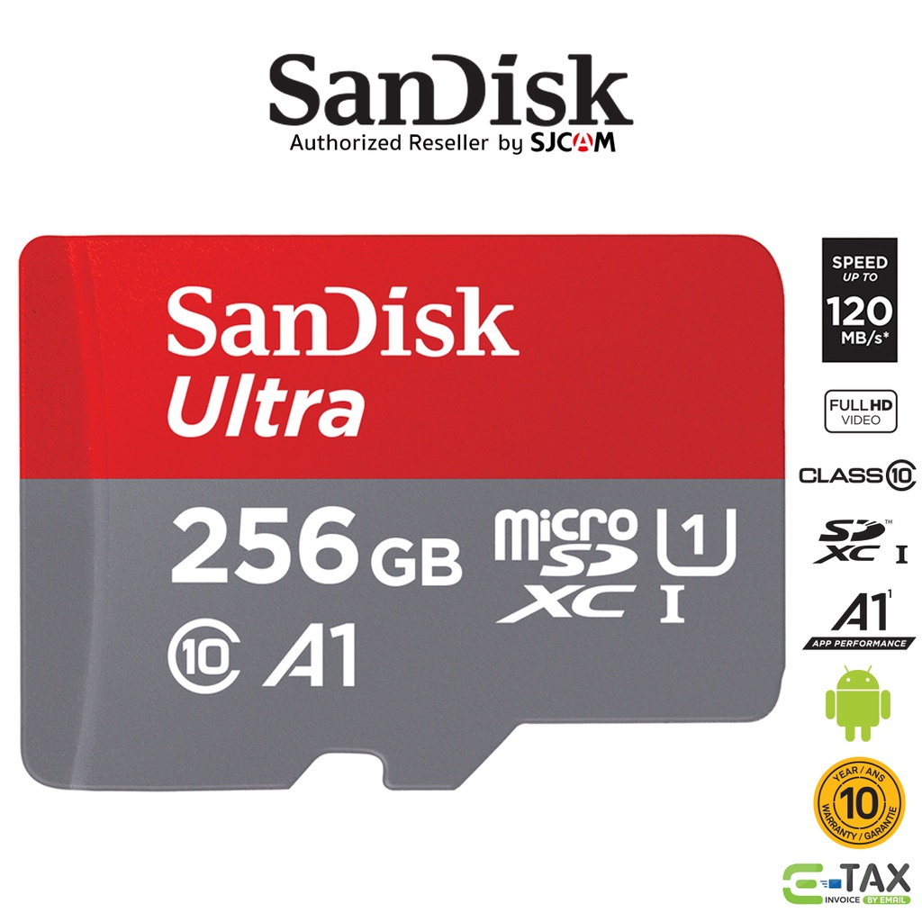 Sandisk Ultra Micro SD Card 128GB 256GB SDXC Class10 A1 Speed 120mbs ...