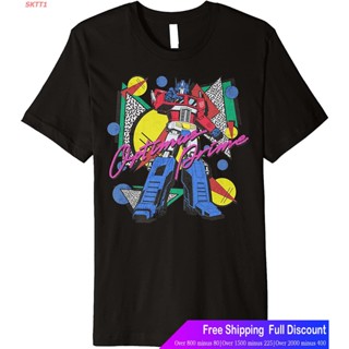 แฟชั่นบางผ้าฝ้ายแท้ เสื้อยืดลำลอง Transformers Retro Optimus Prime Premium T-Shirt Popular T-shirtsS-5XL