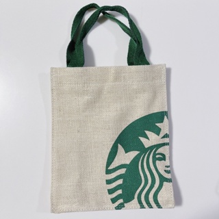 กระเป๋าหิ้ว Starbucks ผ้ากระสอบสีอ่อน รุ่นปี 2011