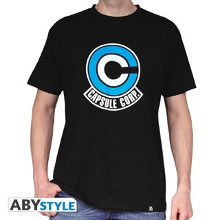 เสื้อยืดวินเทจ ☃✾ABYstyle Dragon Ball T-Shirt เสื้อยืดคอกลม - ลายโลโก้ Capsule Corp (ลิขสิทธิ์แท้)