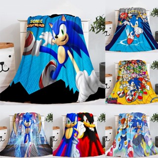 ผ้าห่ม ผ้าสักหลาด แบบนิ่ม พิมพ์ลายอนิเมะ Sonic the Hedgehog ขนาด 75 ซม. X 100 ซม. ให้ความอบอุ่น แฟชั่นฤดูใบไม้ผลิ และฤดูใบไม้ร่วง สําหรับเด็ก ใช้เดินทาง โซฟา ห้องนอน