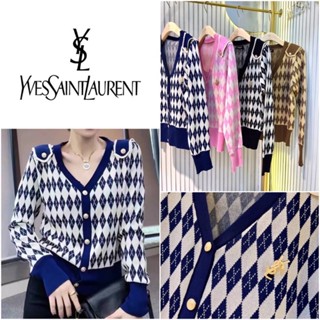 เสื้อคลุมไหมพรมแขนยาว YSL