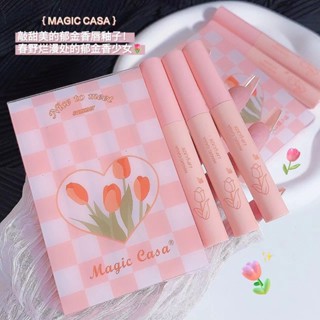 Lip Tint MAGIC CASA 5 ชิ้น/ชุด เซตลิปกลอสชีส ลิปกลอสเนื้อแมท เครื่องสำอาง