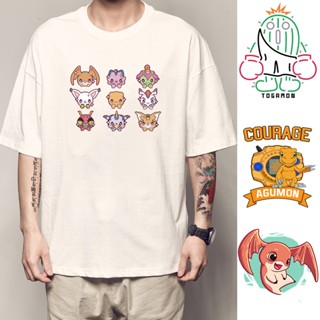 ✼✙♕﹉☸✴Last Words Digimon เสื้อยืด Yagumon Joint แขนสั้น Digimon ครบรอบ 20 ปี Badamon Clothes Around