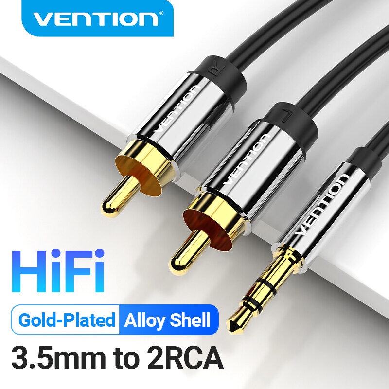 VentionRCA Cable 2rca to 3.5 audio cable rca 3.5mm Jack male to male ( Model: BCF/BCP-PVC/TPE) (0.5M