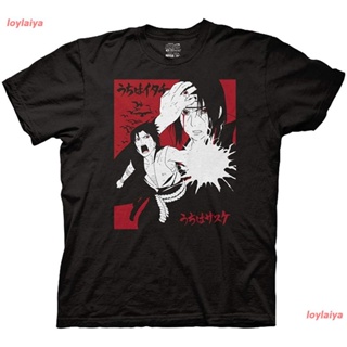 Naruto Shippuden Itachi &amp; Sasuke 2 Color With Kanji Adult T-Shirt เสื้อยืดผู้ชาย ลายการ์ตูน นารูโตะ พิมพ1?$