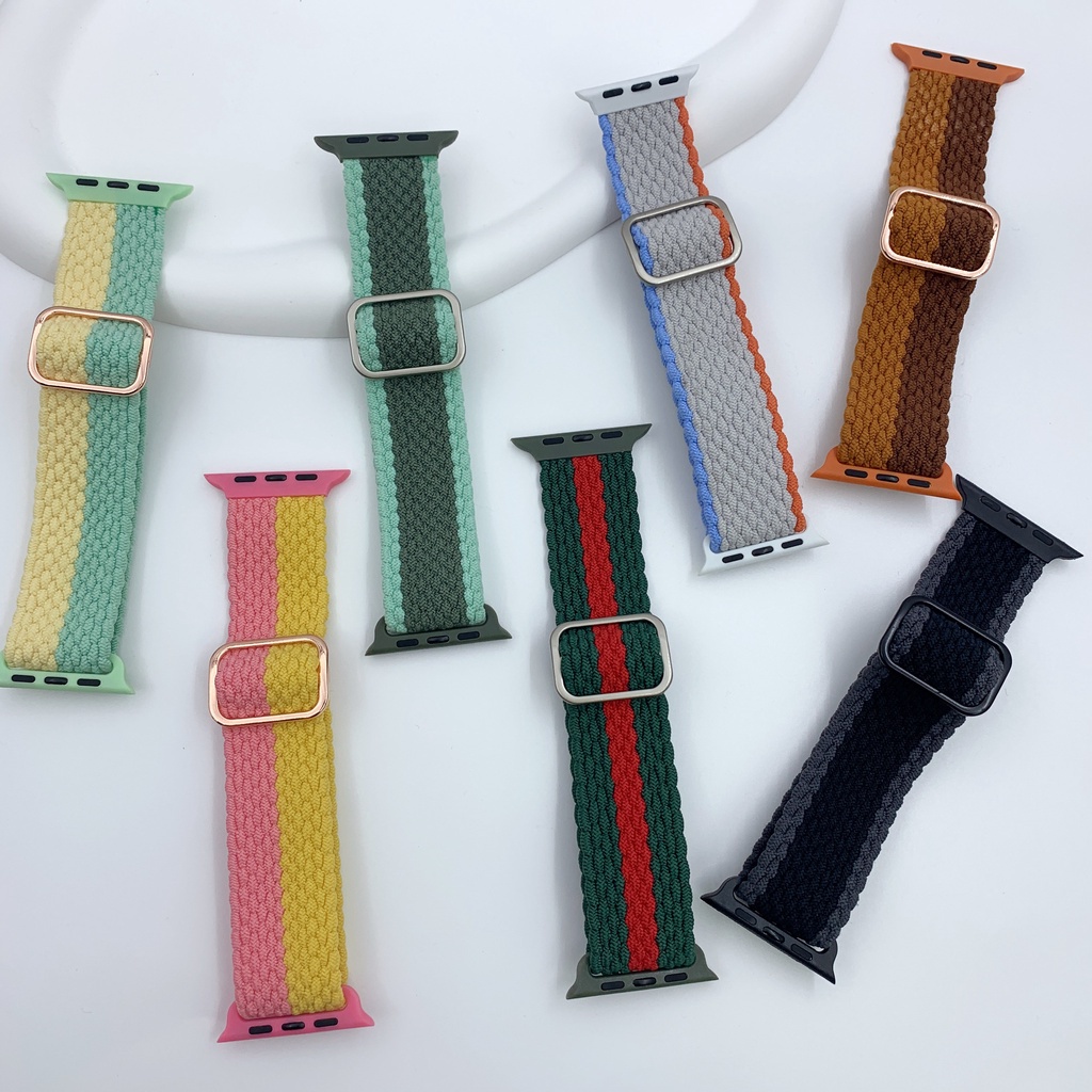 สายนาฬิกา NEW ผ้าใหม่ สายยืดแท้ ใช้สำหรับ Smart Watch 8 7 6 SE 5 4 3 2 1 ขนาด 38/40/41mm 42/44/45/49mm