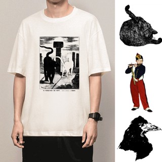 เสื้อยืดคอกลม☾Extreme สไตล์ผ้าฝ้าย Manai เสื้อยืดภาพวาดสีน้ำมันการพิมพ์ Impressionism แขนสั้น Impressionist World ที่มีช