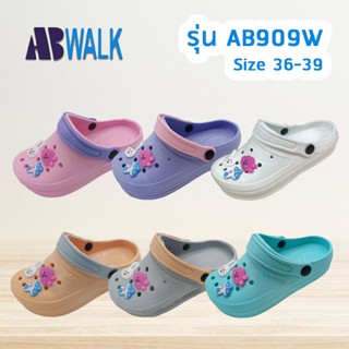 ลดแรงแซงทางโค้ง!! รองเท้าหัวโต abwalk AB909W รองเท้าแตะผู้หญิง เพิ่มความเก๋สีที่สายคาด รองเท้าแฟชั่น