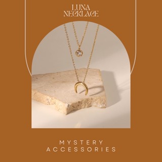 MA608: Luna Necklace | Mystery Accessories สร้อย สร้อยคอ สร้อยคอสีทอง สร้อยเพชร สร้อยพระจันทร์