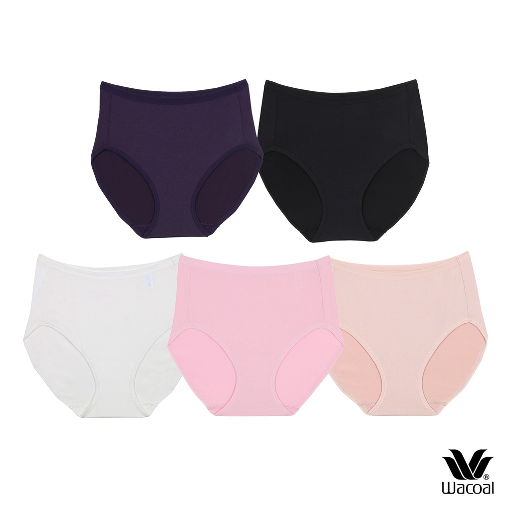 Wacoal Short Panty แพ็ค 5 ชิ้น กางเกงในใส่สบายวาโก้ รูปแบบเต็มตัว รุ่น WU4F34 คละสี (BL,BE,CP,CR,PU)