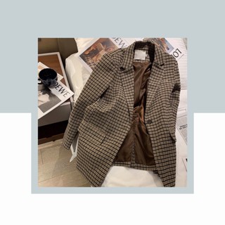 🔝(พร้อมส่ง)(มีครบทุกไซส์)🌈✨สูทเบลเซอร์ผู้หญิงBlazer Female suit ลายสก็อต ผ้าหนานุ่มใส่สบาย