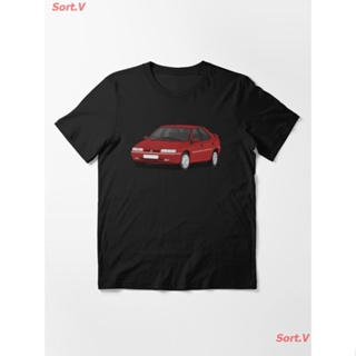 Tee เสื้อยืดสีขาว โลโก้ Citroen Xantia - Red Essential T-Shirt เสื้อยืดพิมพ์ลาย เสื้อยืดโลโก้รถ