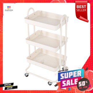 ชั้นวางของ 3 ชั้น มีล้อ STACKO ST25346 46x39.5x87 ซม. สีครีม3 TIER SHELVES WITH WHEELS STACKO ST25346 46X39.5X87CM CREAM