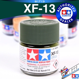 TAMIYA 81713 XF-13 XF13 FLAT JN J.N. GREEN MATT MATTE สีเขียวด้าน ACRYLIC PAINT MINI COLOR 10ML สีอะครีลิกสำหรับพลาสต...