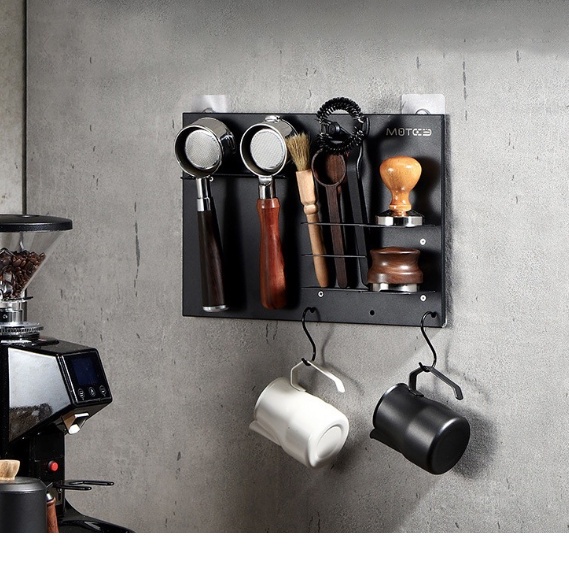 ที่เก็บอุปกรณ์กาแฟติดผนัง ที่เก็บด้ามชง แปรงปัดหัวกาแฟCoffee appliance storage rack พร้อมส่ง