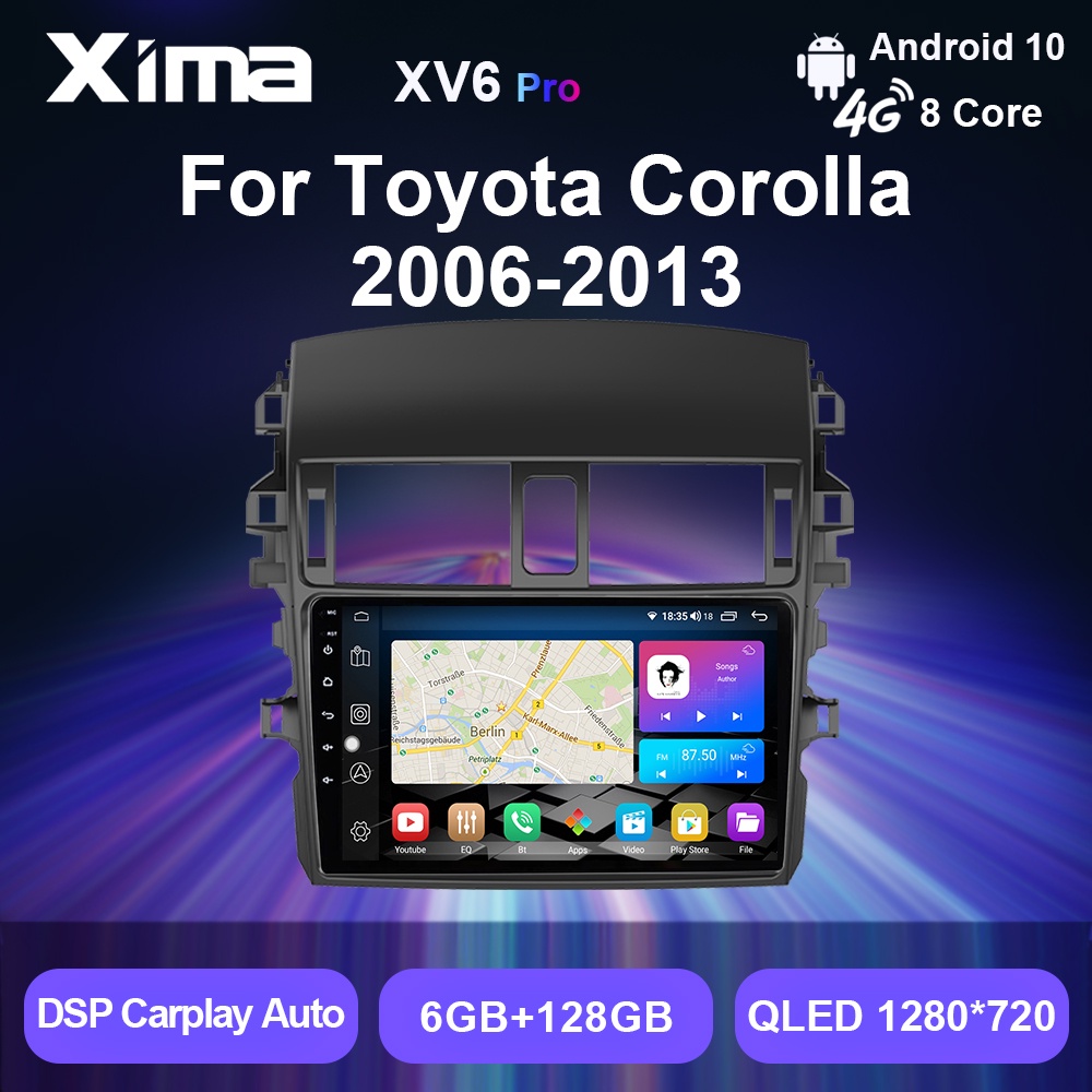 XIMA Pro 8Core 2Din Android 10  Car Radio Multimedia Video For Toyota Corolla E140/150 2003- 2013 autoradio Carplay ster