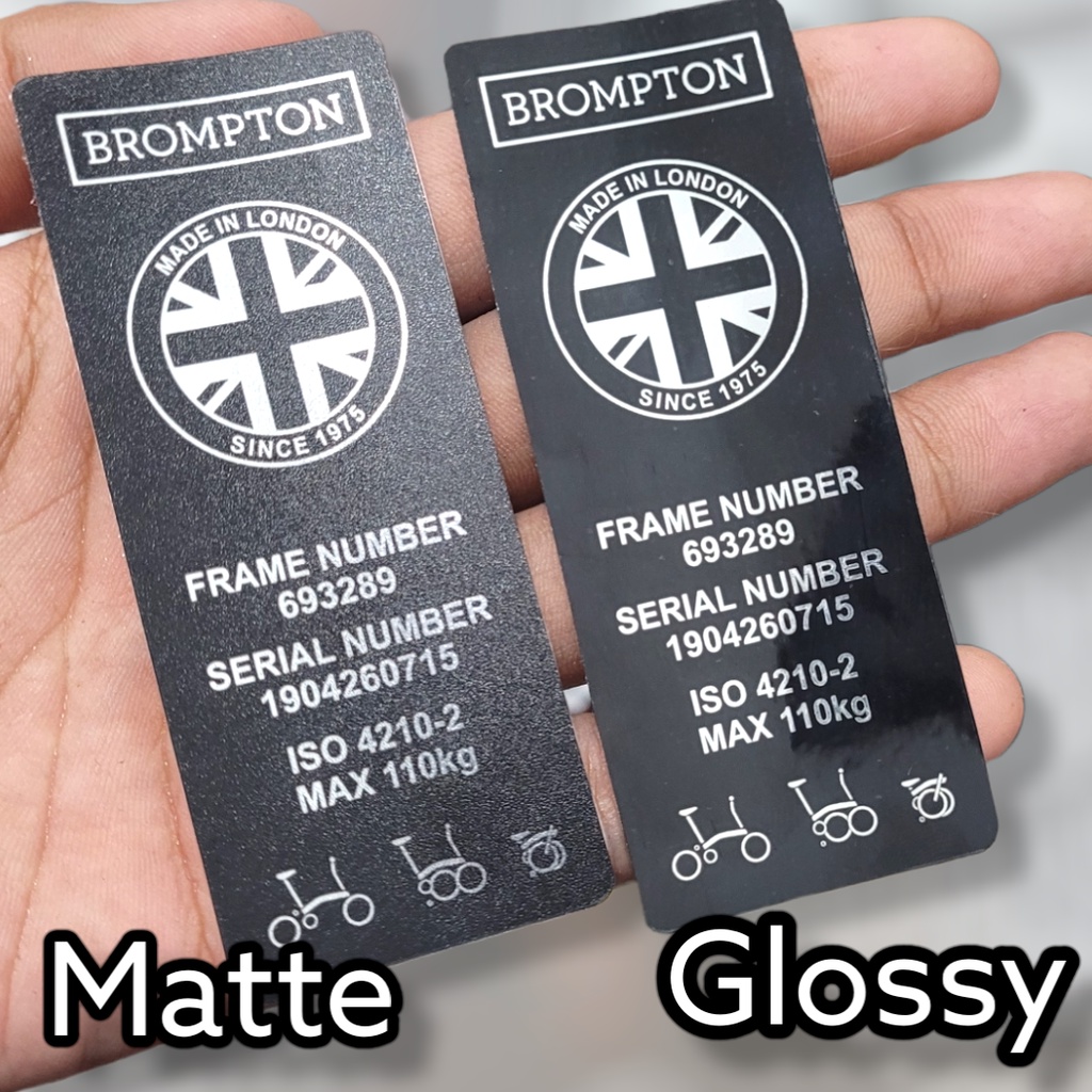 สติ๊กเกอร์สติ๊กเกอร์ Brompton Premium Serial Number