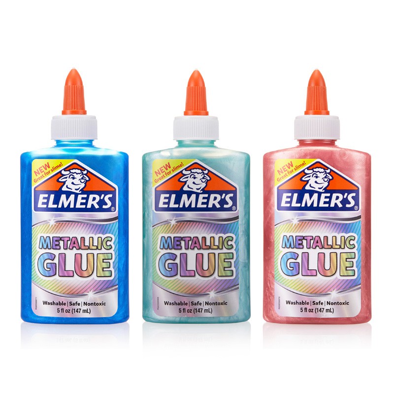 กาวเมทาลิค กาว สำหรับทำสไลม์ Elmer's Metallic Slime Glue ขนาด 147 มล. มีสีให้เลือกถึง 3 สี [S24]