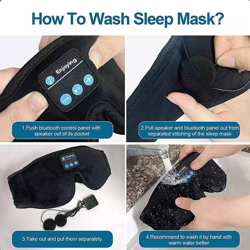 3D Bluetooth Eye Mask ชุดหูฟังไร้สายเพลง Bluetooth Eye Mask ใหม่ Sleep Bluetooth Eye Mask ชุดหูฟังสเตอริโอ